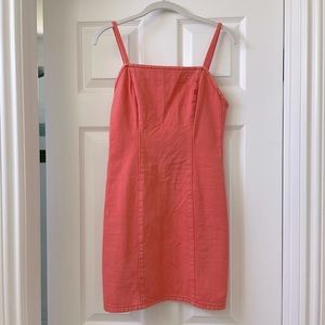 Pink denim mini dress (XS)